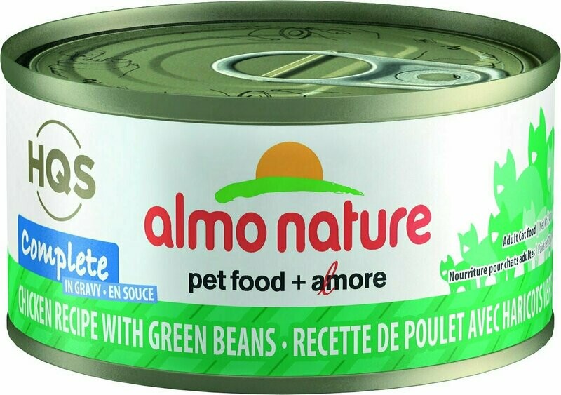Almo Nature HQS Complete Chicken Recipe with Green Beans Grain-Free Canned Cat Food - 2.47 oz.