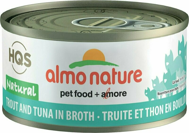 Almo Nature HQS Natural Trout &amp; Tuna in Broth Grain-Free Canned Cat Food - 2.47 oz.