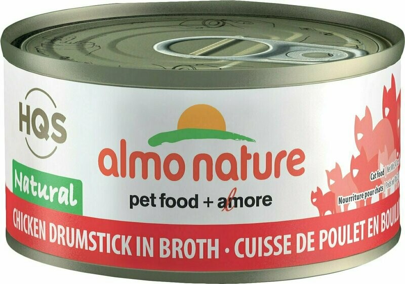 Almo Nature HQS Natural Chicken Drumstick in Broth Grain-Free Canned Cat Food - 2.47 oz.