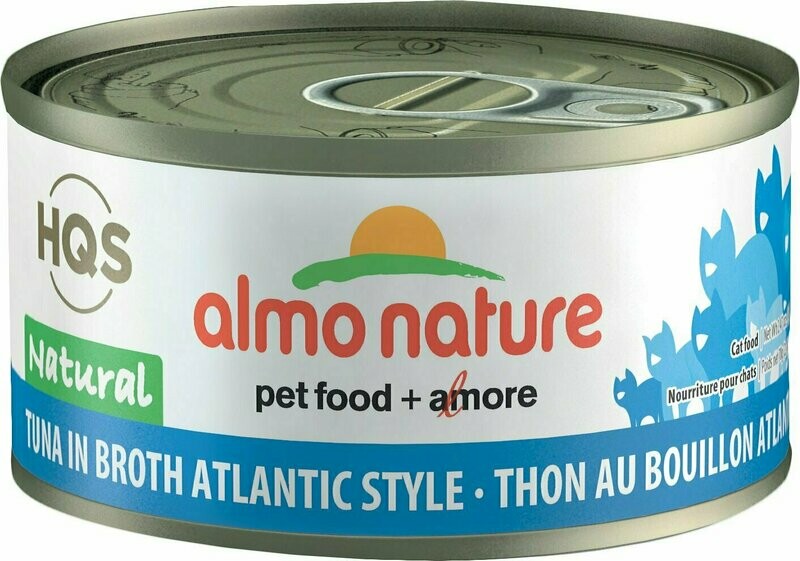 Almo Nature HQS Natural Tuna in Broth Atlantic Style Grain-Free Canned Cat Food - 2.47 oz.