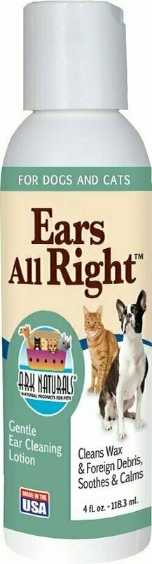 Ark Naturals Ears All Right Dog &amp; Cat Gentle Cleaning Lotion - 4 oz. Bottle