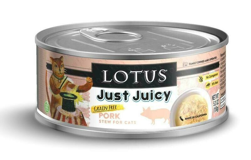 Lotus Just Juicy Pork Stew Grain-free Canned Cat Food, 2.5-oz, Case of 24