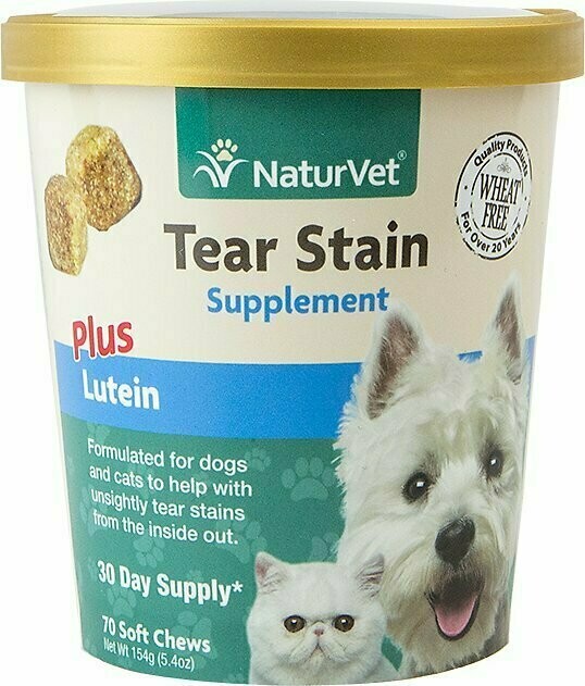 NaturVet Tear Stain Dog &amp; Cat Soft Chews - 70 Pieces