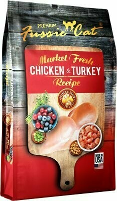 Fussie Cat Market Fresh Chicken &amp; Turkey Recipe Grain-Free Dry Cat Food - 2 Pound Bag