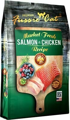 Fussie Cat Market Fresh Salmon &amp; Chicken Recipe Grain-Free Dry Cat Food - 2 Pound Bag