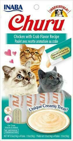 Inaba Ciao Churu Chicken With Crab Cat Treats 2 oz 4 Pk