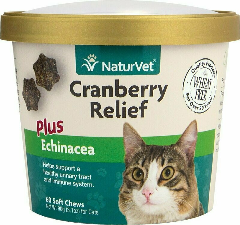NaturVet Cranberry Relief Plus Echinacea Cat Soft Chews - 60 Pieces