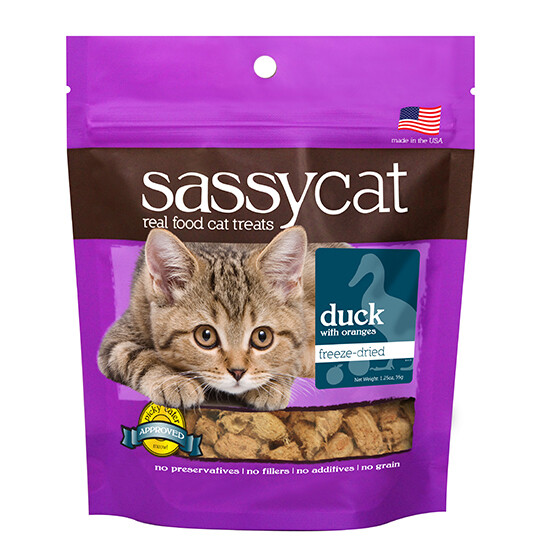 Herbsmith Sassy Cat Duck With Oranges Freeze-dried Cat Treats 1.25 oz