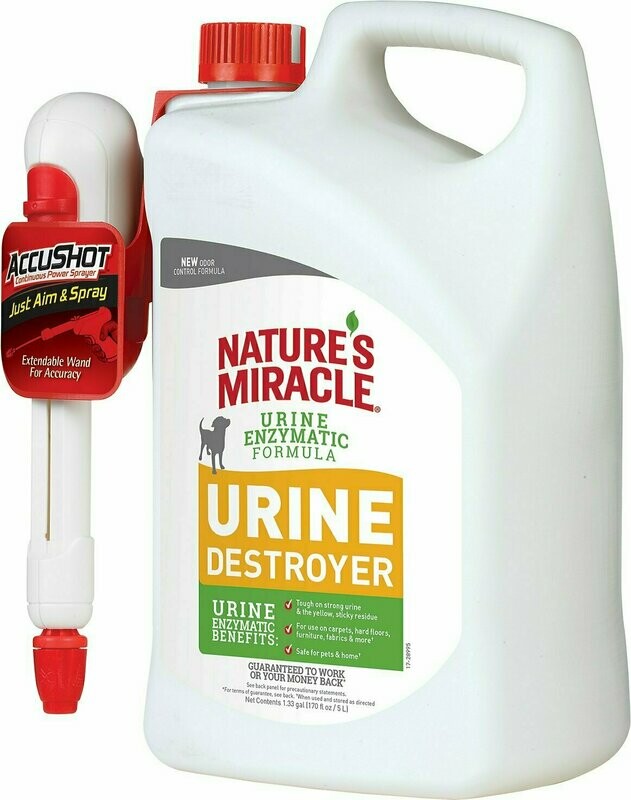Nature&#39;s Miracle Dog Urine Destroyer Accushot Spray - 1.3 Gallon Bottle