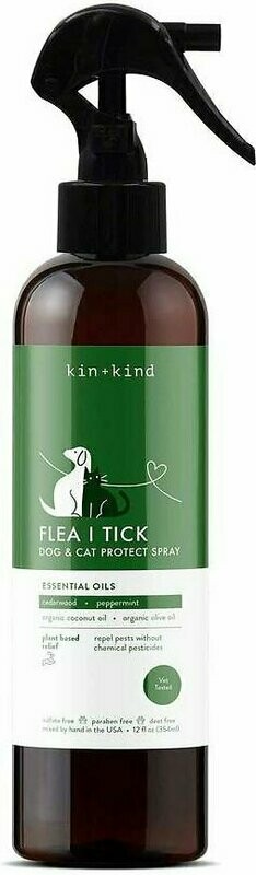 Kin+kind Flea &amp; Tick Dog &amp; Cat Protect Spray, 12 fl oz.