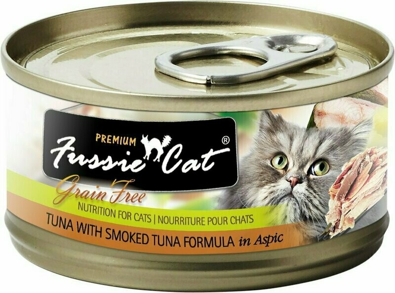Fussie Cat Premium Tuna with Smoked Tuna Formula in Aspic Grain-Free Canned Cat Food - 2.82 oz.