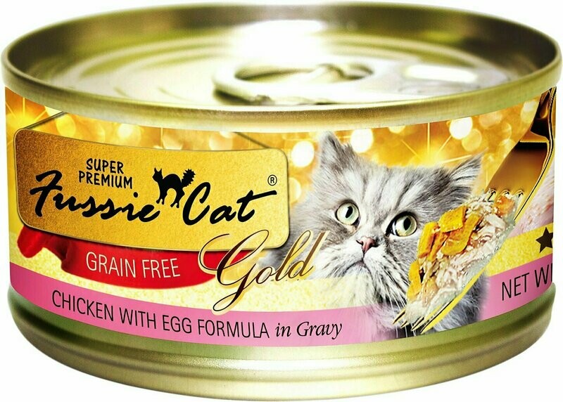 Fussie Cat Super Premium Chicken with Egg Formula in Gravy Grain-Free Canned Cat Food - 2.82 oz.