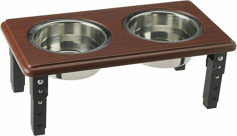 Ethical Pet Posture Pro Double Adjustable Double Diner, Cherry