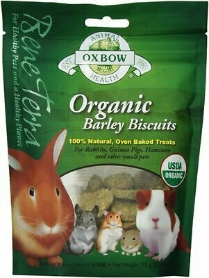 Oxbow Bene Terra Organic Barley Biscuits Small Animal Treats 2.65oz