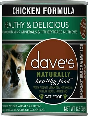 Dave&#39;s Pet Food Naturally Healthy Grain-free Chicken Formula Canned Cat Food 12.5 oz.