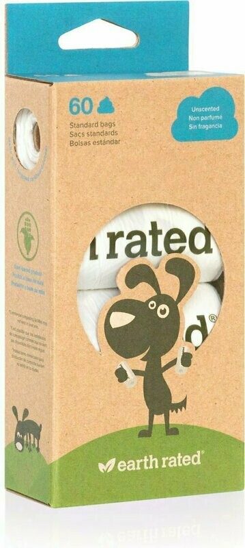Earth Rated PoopBags Unscented Vegetable-Based Bags Refill Pack (60 count)