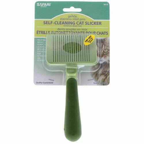Coastal Pet Product Safari Self-cleaning Stainless Stell Slicker Brush to Reduce Shedding for Cat.