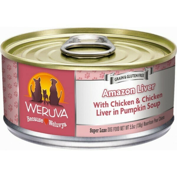 Weruva Dog Classic Amazon Liver with Chicken &amp; Chicken Liver in Pumpkin Soup Grain-Free Wet Dog Food - 5.5 oz.