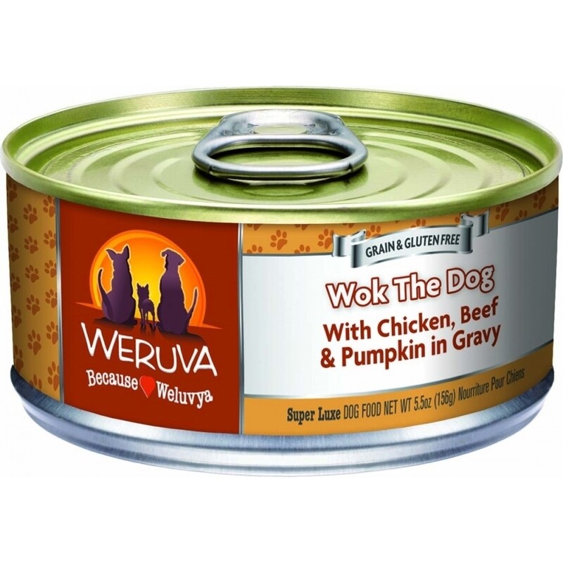 Weruva Dog Classic Wok the Dog with Chicken, Beef &amp; Pumpkin in Gravy Grain-Free Wet Dog Food - 5.5 oz.