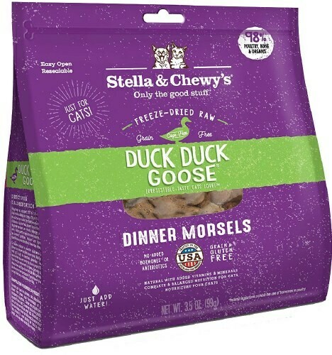 Stella &amp; Chewy&#39;s Duck Duck Goose Dinner Morsels Grain-Free Freeze-Dried Cat Food - 8 oz. bag