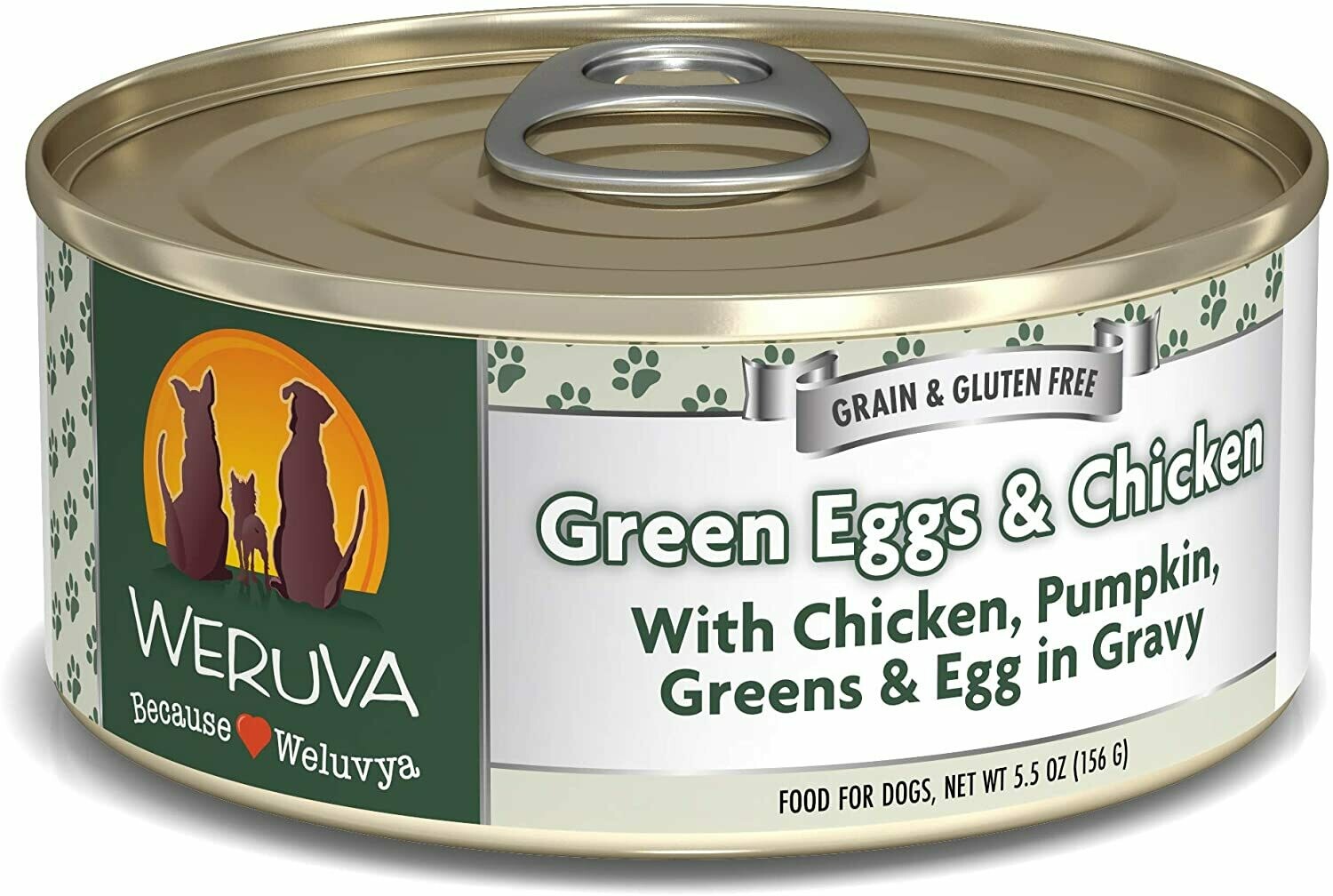 Weruva Dog Classic Green Eggs &amp; Chicken with Chicken, Egg, &amp; Greens in Gravy Grain-Free Wet Dog Food - 5.5 oz.