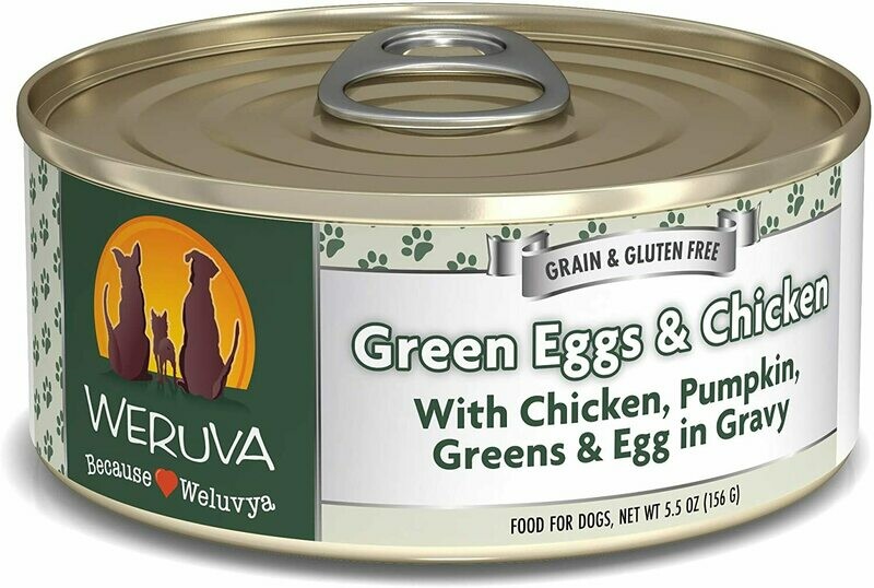 Weruva Dog Classic Green Eggs &amp; Chicken with Chicken, Egg, &amp; Greens in Gravy Grain-Free Wet Dog Food - 5.5 oz.