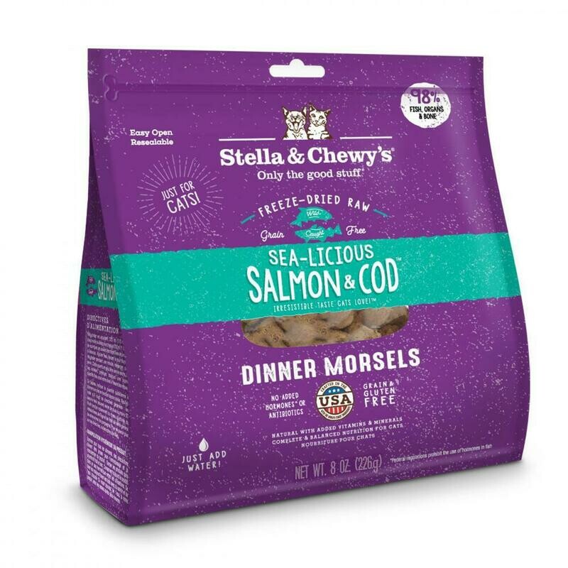 Stella &amp; Chewy&#39;s Sea-licious Salmon &amp; Cod Dinner Grain-Free Freeze-Dried Cat Food - 3.5 oz. bag