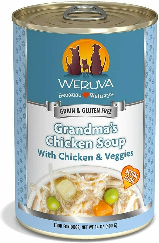 Weruva Dog Classic Grandma&#39;s Chicken Soup with Chicken&amp; Veggies Grain-Free Wet Dog Food - 14 oz.