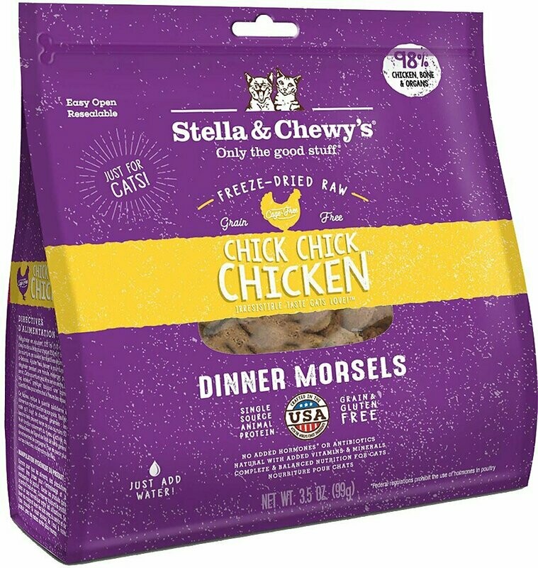 Stella &amp; Chewy&#39;s Chick Chick Chicken Dinner Grain-Free Freeze-Dried Cat Food - 3.5 oz. bag