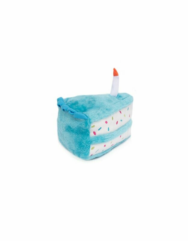 ZippyPaws Birthday Cake Slice Blue