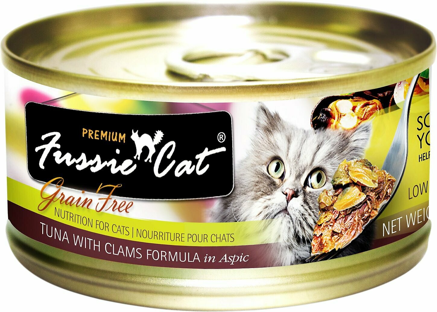 Fussie Cat Premium Tuna with Clams Formula in Aspic Grain-Free Canned Cat Food - 2.82 oz.