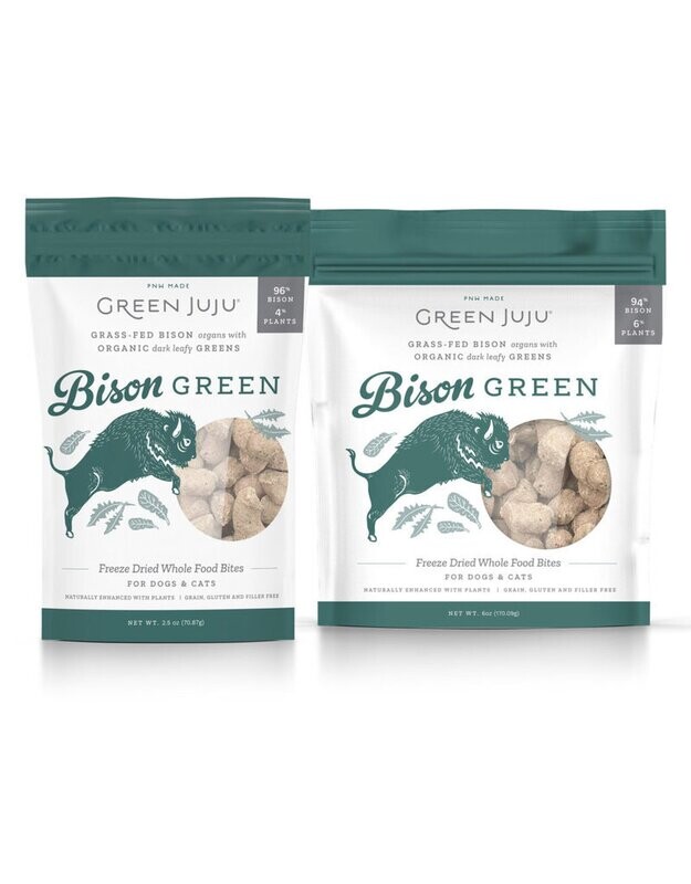 Green Juju Bison Green Freeze Dried Food Bites 2.5oz