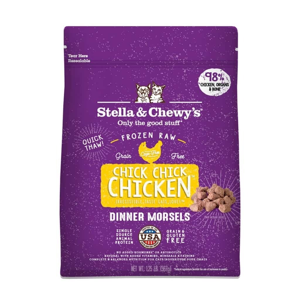 Stella &amp; Chewy&#39;s Frozen Grain-Free Chick Chick Chicken Dinner Morsels Cat Food - 1.25 lb