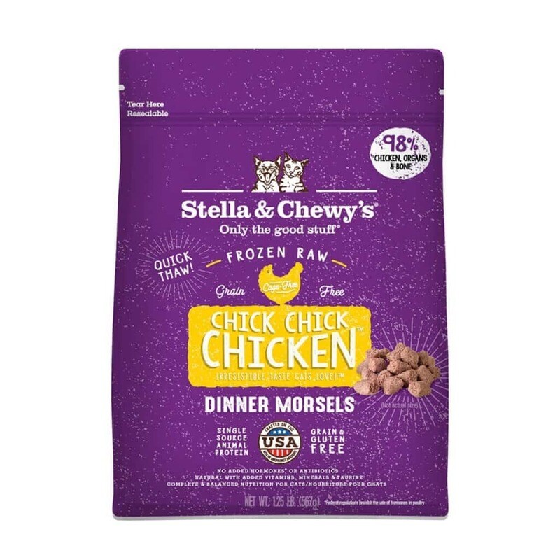 Stella &amp; Chewy&#39;s Frozen Grain-Free Chick Chick Chicken Dinner Morsels Cat Food - 1.25 lb