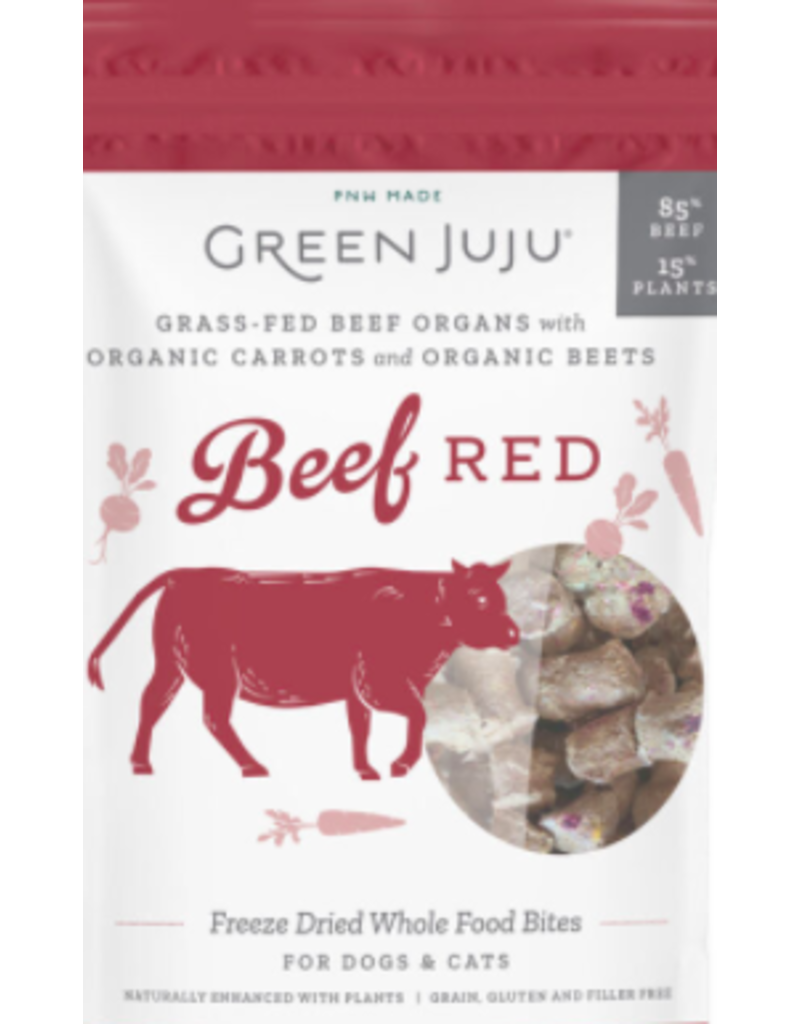 Green Juju Beef Red Freeze Dried Food Bites 3oz.