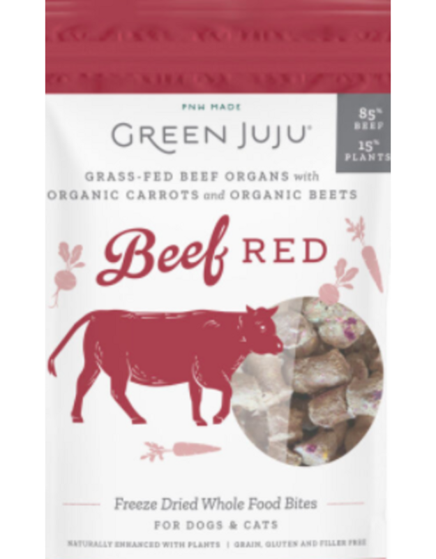 Green Juju Beef Red Freeze Dried Food Bites 3oz.