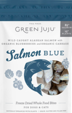 Green Juju Salmon Blue Freeze Dried Food Bites 3oz.