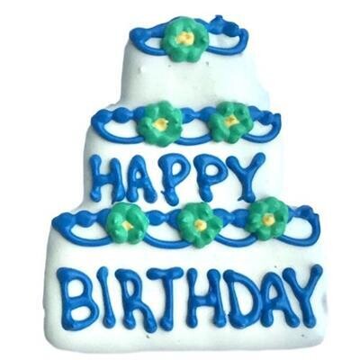Happy Birthday Cake Cookie Blue