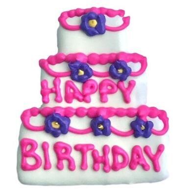 Happy Birthday Cake Cookie Pink