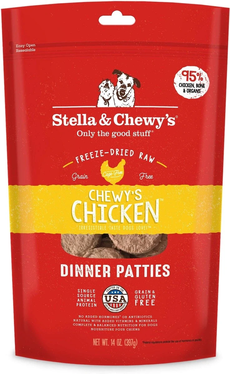 Stella &amp; Chewy&#39;s Chewy&#39;s Chicken Dinner Patties Grain-Free Freeze-Dried Dog Food - 14 oz. bag