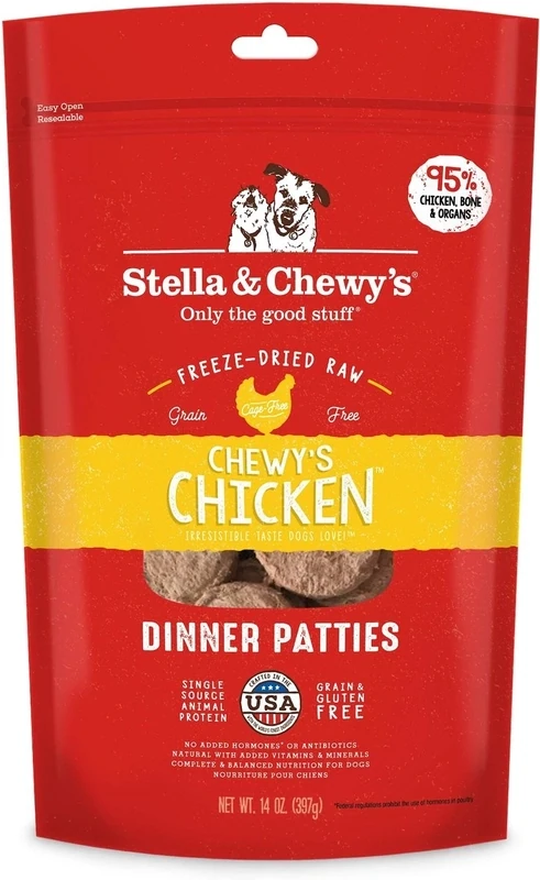 Stella &amp; Chewy&#39;s Chewy&#39;s Chicken Dinner Patties Grain-Free Freeze-Dried Dog Food - 14 oz. bag
