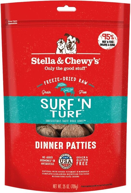 Stella &amp; Chewy Freeze Dried Patties Surf Turf 25oz
