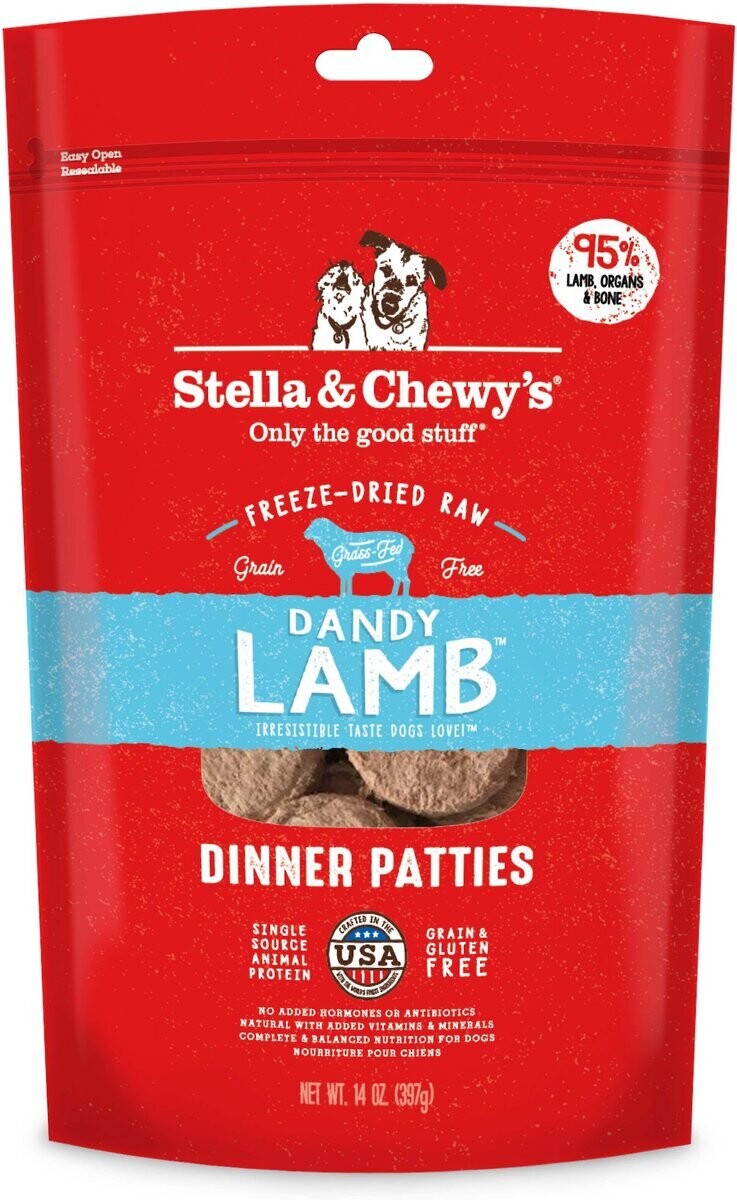 Stella &amp; Chewy&#39;s Dandy Lamb Dinner Patties Grain-Free Freeze-Dried Dog Food - 14 oz. bag