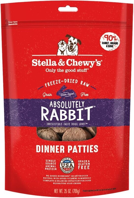 Stella &amp; Chewy FD Raw Rabbit Dinner Patties 25oz.