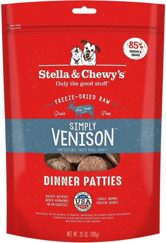 Stella &amp; Chewy FD Raw Simply Venison Dinner Patties 25oz.