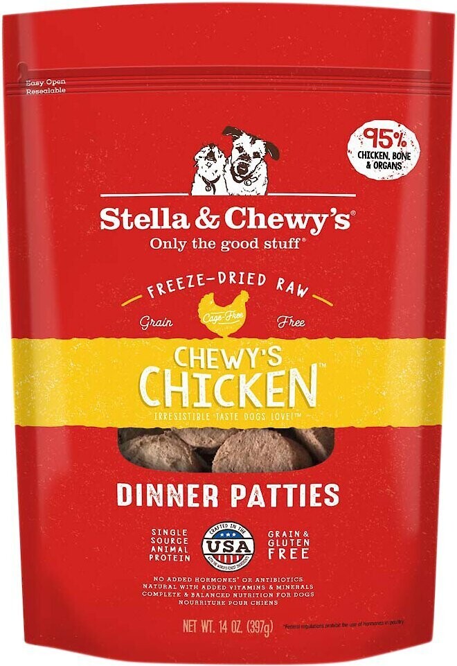 Stella &amp; Chewy&#39;s Chewy&#39;s Chicken Dinner Patties Grain-Free Freeze-Dried Dog Food - 25 oz. bag