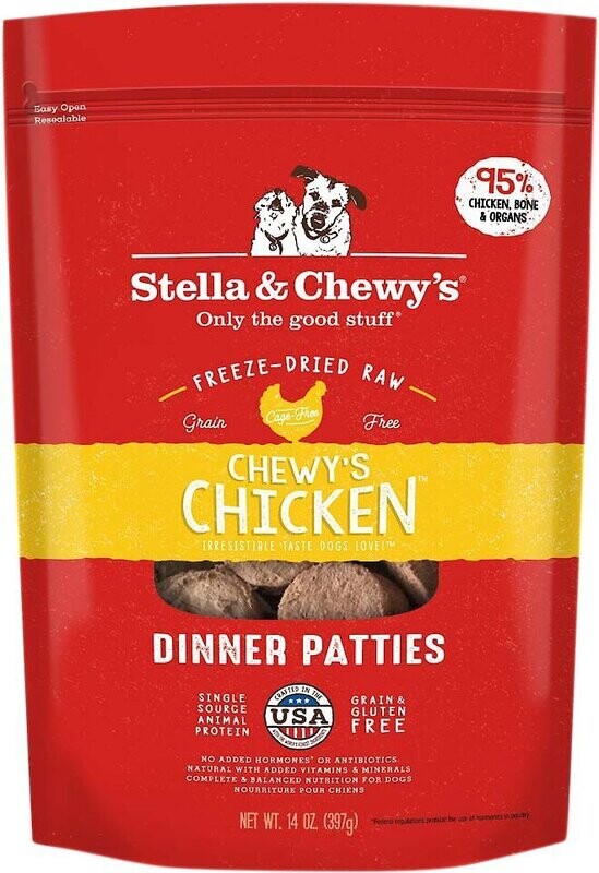 Stella &amp; Chewy&#39;s Chewy&#39;s Chicken Dinner Patties Grain-Free Freeze-Dried Dog Food - 25 oz. bag