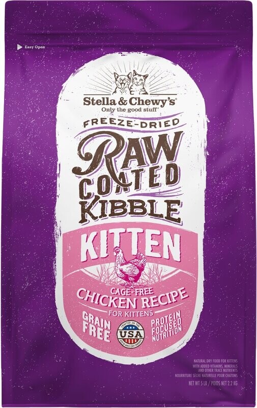 Stella &amp; Chewy&#39;s Cat Kitten Raw Coated Kibble Chicken 5#