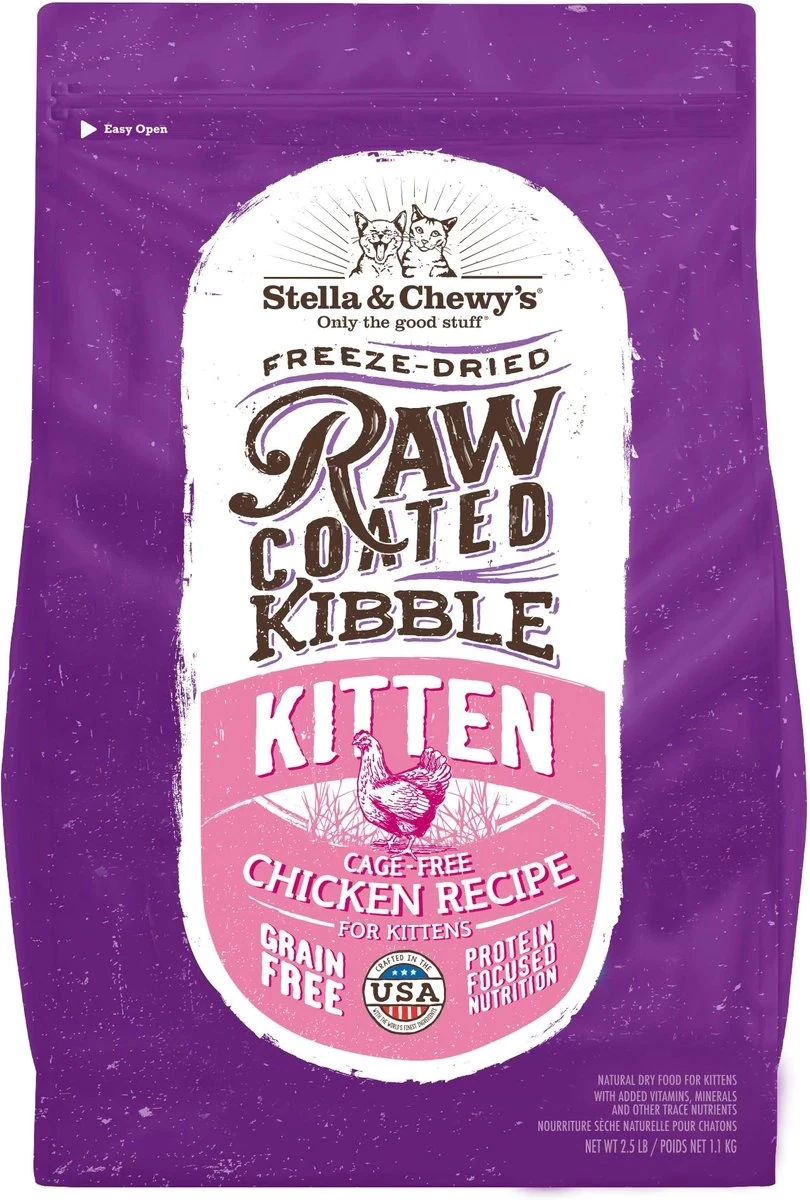Stella &amp; Chewy&#39;s Kitten FD Raw Coated Kibble Chicken 2.5#