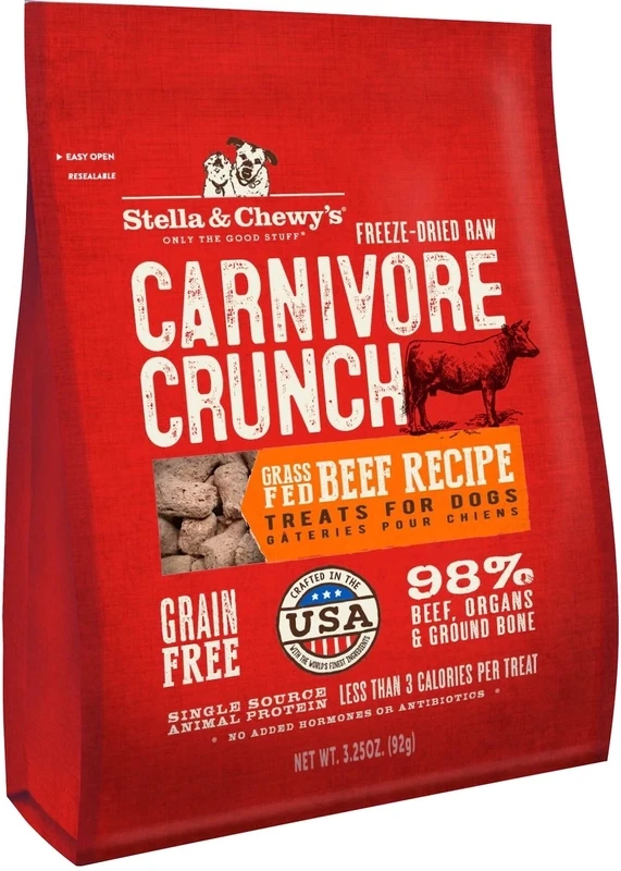 Stella &amp; Chewy Freeze Dried Carnivore Crunch Grass Fed Beef 3.25oz